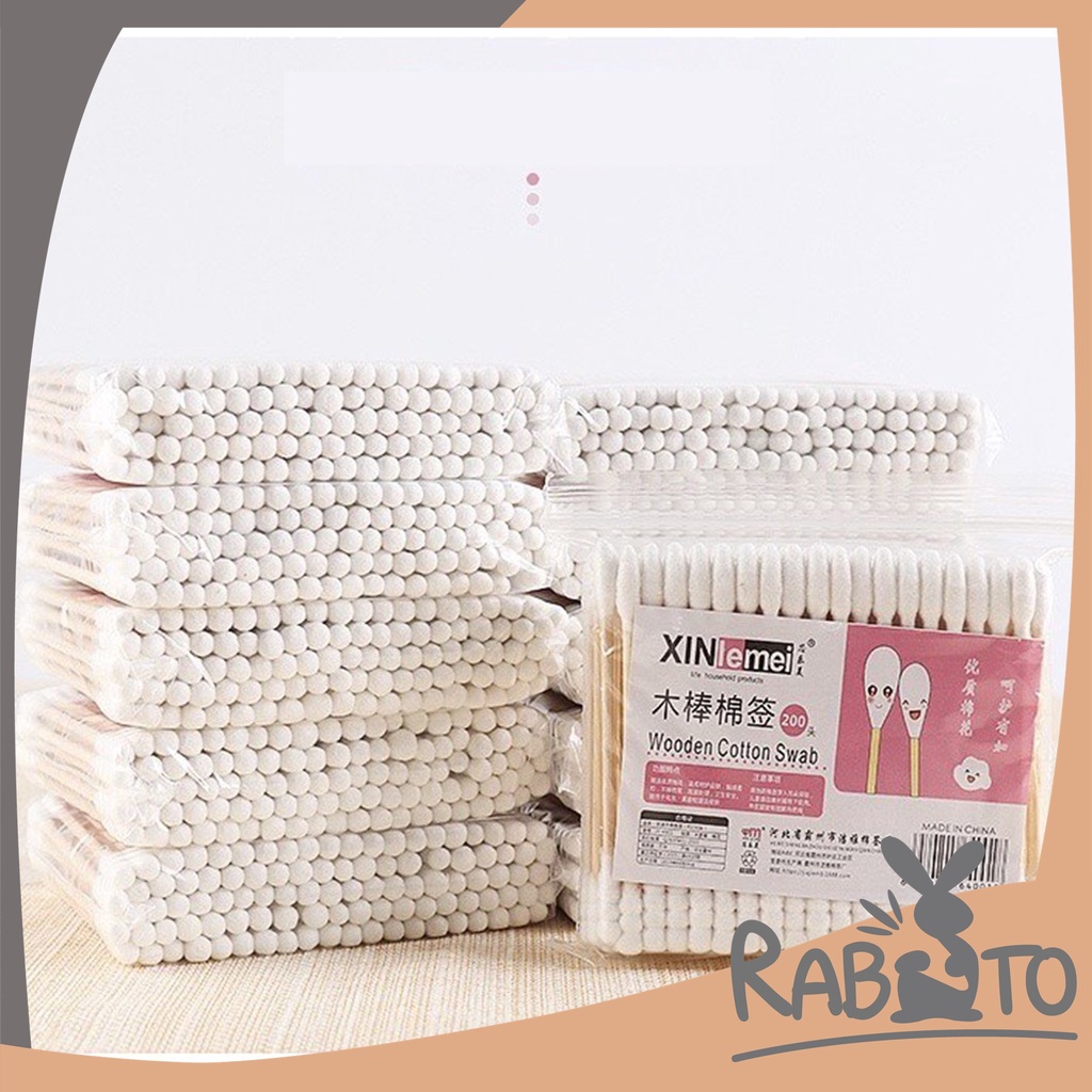 【RABITO สินค้าดี】E60 สำลีก้าน100 ก้าน/ห่อ คอตตอนบัด สำลีปั่นหู Cotton Swab