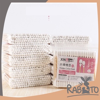 【พร้อมส่ง】RABITO  สำลีก้าน100 ก้าน/ห่อ คอตตอนบัด สำลีปั่นหู Cotton Swab E60