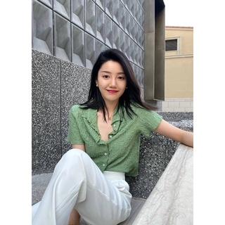 เสื้อเชิ้ตคอปกสีพื้นผ้าอัดยับ ผ้ายืดย่น สไตล์เกาหลี🇰🇷 ไม่ต้องรีด ใส่สบายๆ