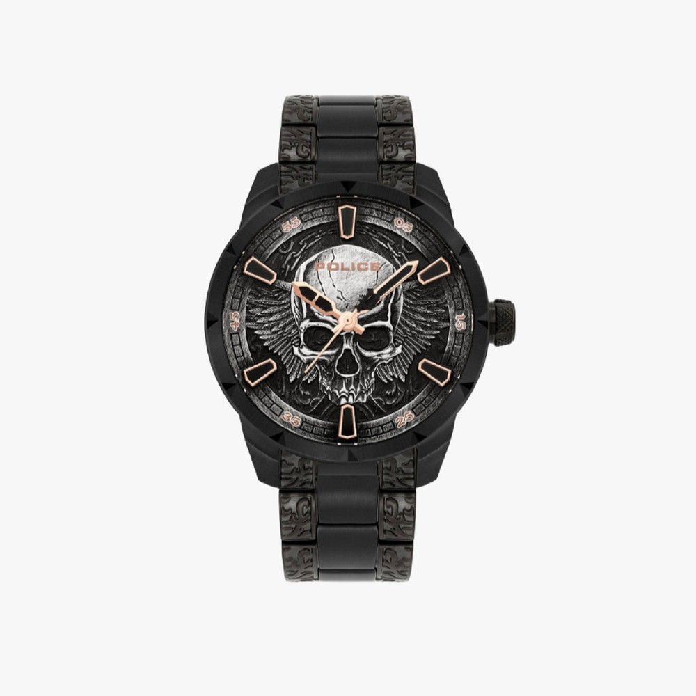 Police นาฬิกาข้อมือผู้ชาย Police Black Stainless steel Santorin Set Watch &amp; Bracelet รุ่น FW19-XMAS SET