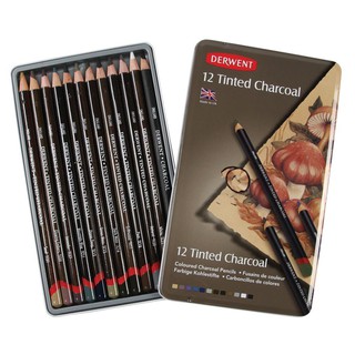 ดินสอสีชาร์โค 12/24 สี DERWENT Tinted Charcoal