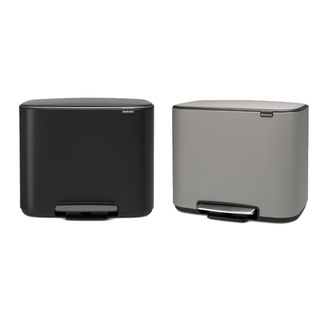 Brabantia ถังขยะสแตนเลสแบบเหยียบทรงสี่เหลี่ยม รุ่นBrabantia BO Pedal Bin 2 Inner Buckets 11 + 23 Litre