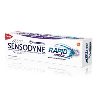 SENSODYNE rapid action 100g  ยาสีฟันข่วยบดอาการเสียวฟันอย่างรวดเร็ว ของใหม่หมดอายุปี07/2024คะ