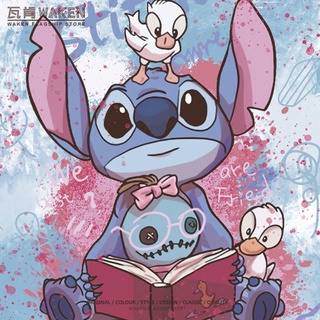 ขายดี!เสื้อยืดแขนสั้น ผ้าฝ้ายแท้ พิมพ์ลายการ์ตูน Stitch ทรงหลวม แฟชั่นฤดูร้อน สไตล์สตรีท สําหรับเด็กผู้ชาย และผู้หญิงS-5