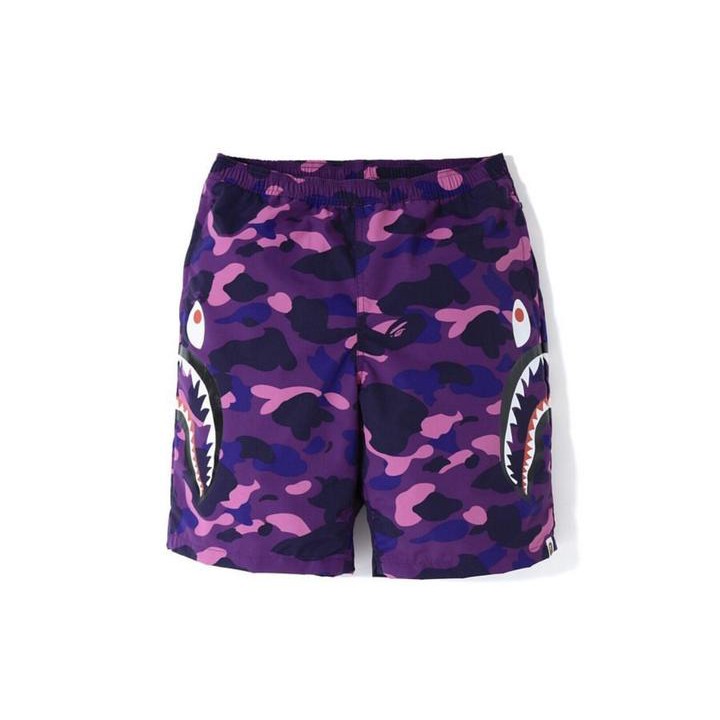 purple bape shorts