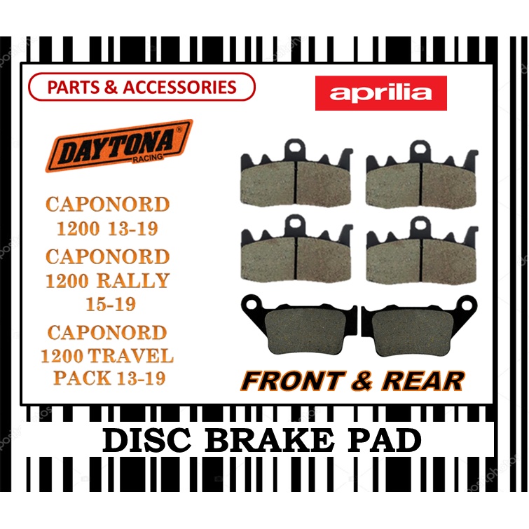 APRILIA CAPONORD 1200 RALLY BRAKE PADS SET FR0NT & REAR DAYTONA TYPE