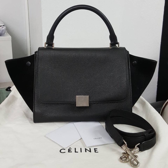 Used celine trapeze bag black small size