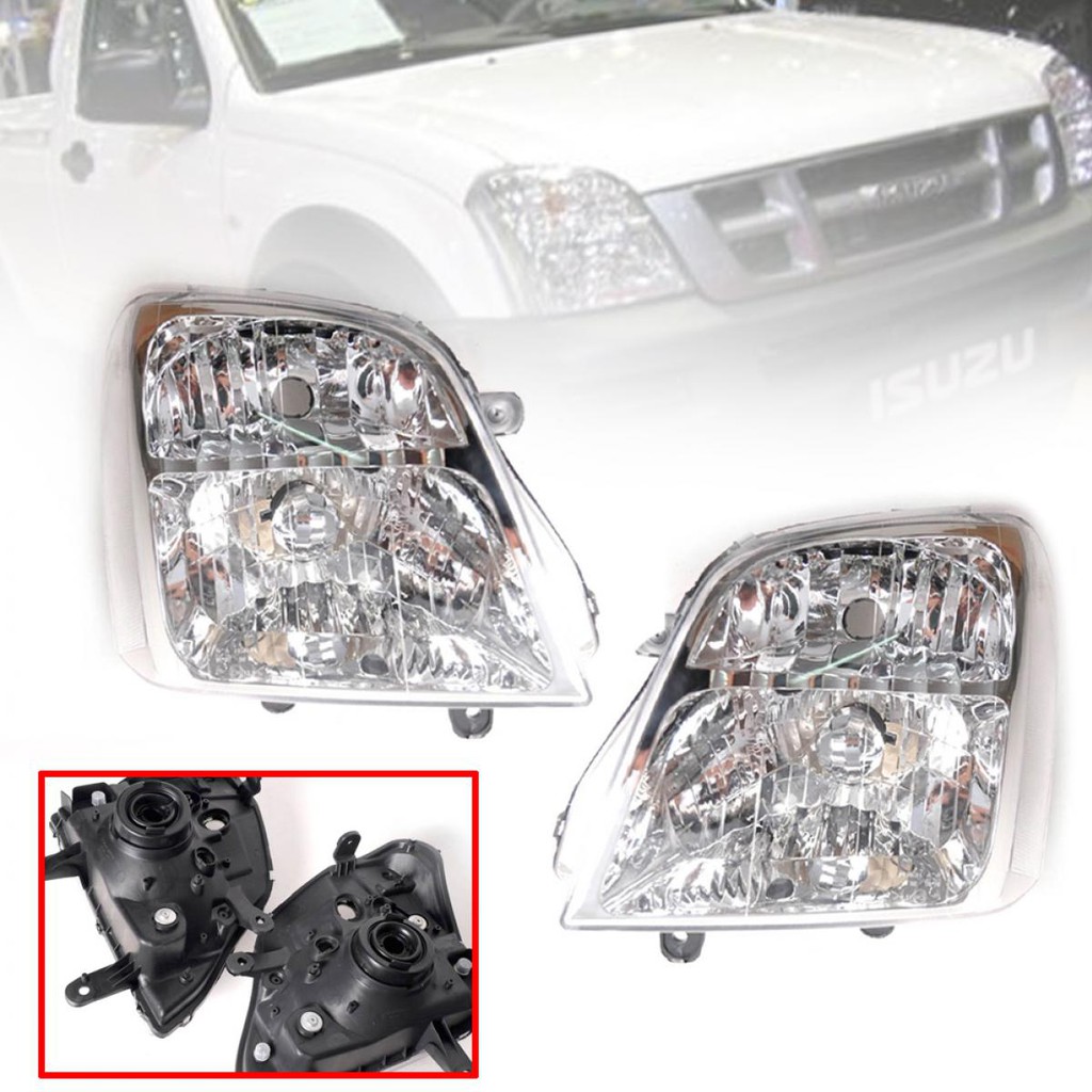 ไฟหน้า ไฟตา เสื้อไฟหน้า โคมไฟหน้า รุ่นแรก กะบะ ISUZU DMAX D-MAX อีซูซุ ดีแมกซ์ ปี 2002-2006 ซ้าย+ขวา