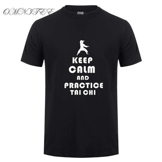 [COD]เสื้อยืดแขนสั้น ผ้าฝ้าย พิมพ์ลาย Omnitee Keep Calm And Practice  Chi แฟชั่นฤดูร้อน สไตล์จีน สําหรับผู้ชายS-5XL