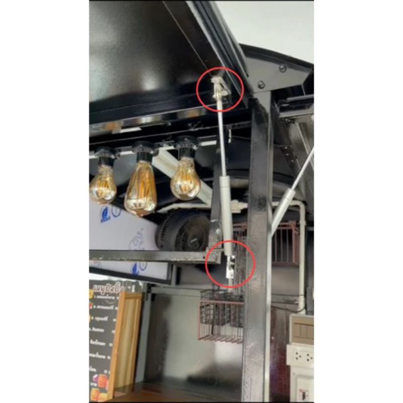 โช๊ค Gas Spring 1คู่ สำหรับบานเปิดแบบดีดขึ้นอัตโนมัติ มีแรงดันรับน้ำหนักให้เลือกใช้งานตั้งแต่ 4kg-30kg (ตัวเลือก)แป้นแบน