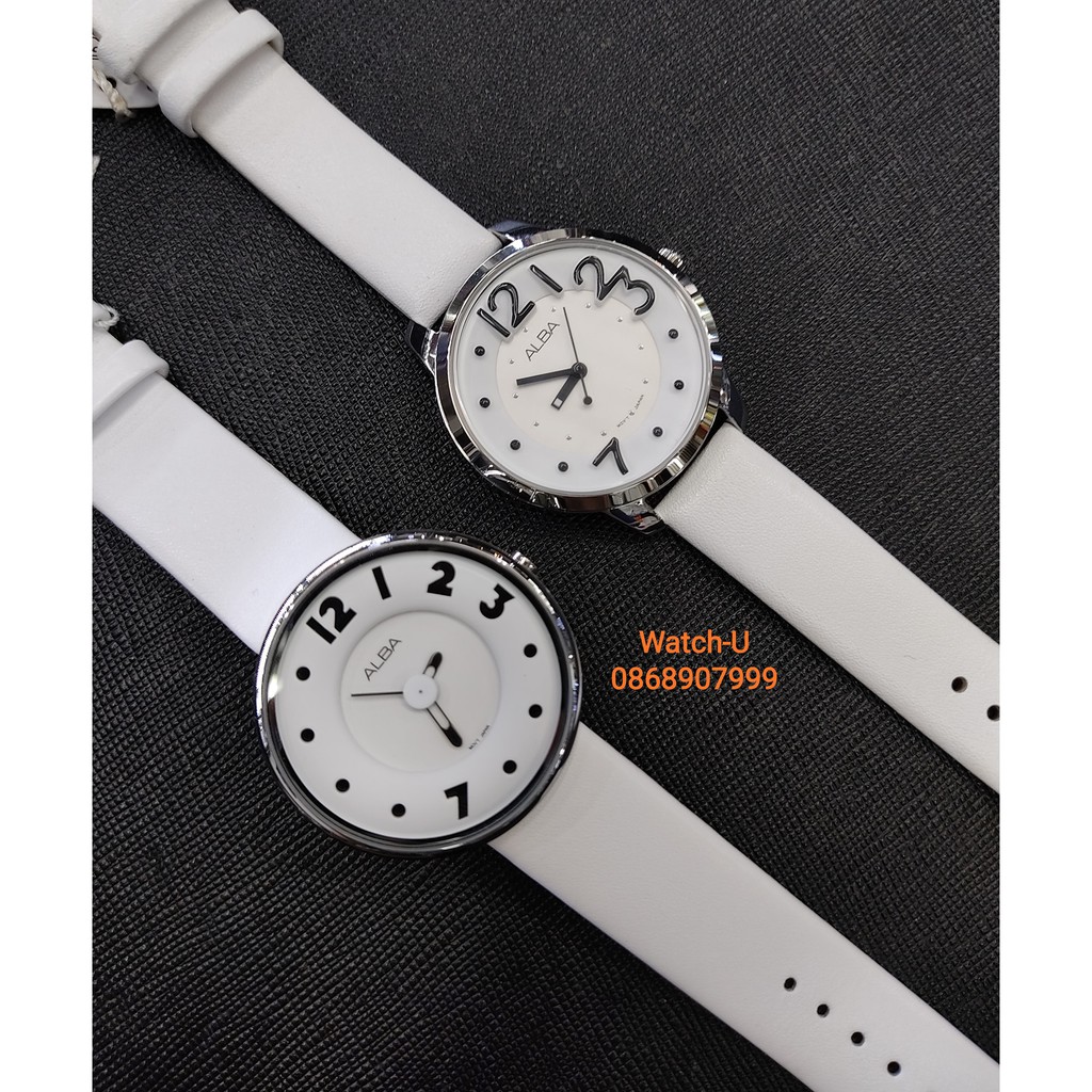 นาฬิกาข้อมือ ผู้หญิง ALBA สายหนัง สวยมาก รุ่น AH8139X เรือนบน และ AH8205X เรือนล่าง