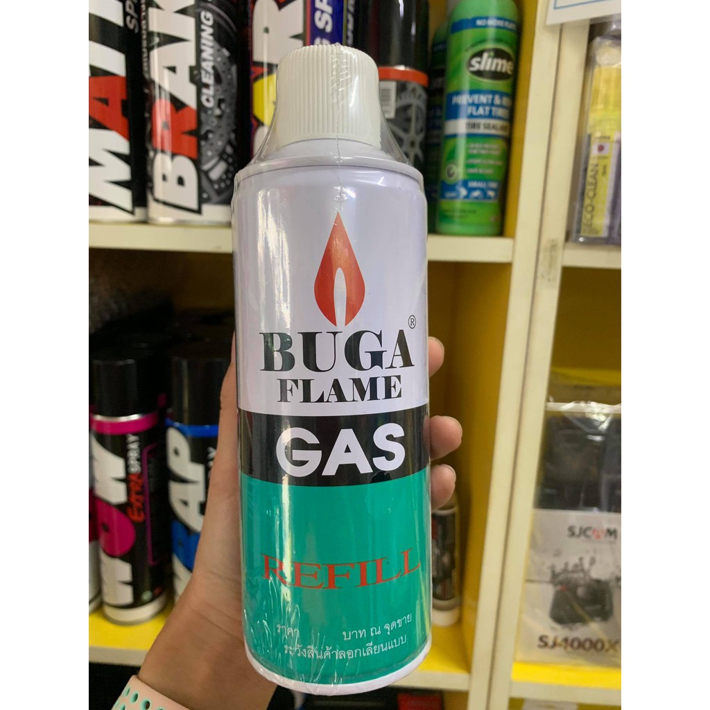 แก๊สกระป๋อง 🔥ส่งด่วน!🔥 แก๊สเติมไฟแช็ค (6 กระป๋อง) BUGA GAS REFILL กระป๋องใหญ่ขนาด 290 กรัม​8