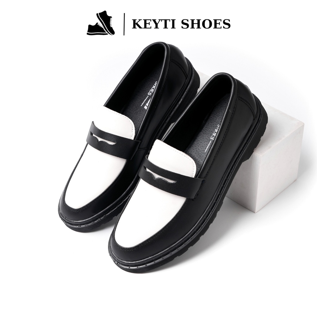 Penny Loafer Black White Full Grain รองเท้าหนัง รูปที่ 2