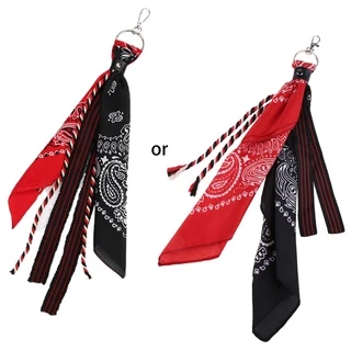 Nan Paisley Bandana Kerchief Wallet Chain Ribbon Biker Headscarf Jean Pants พวงกุญแจ