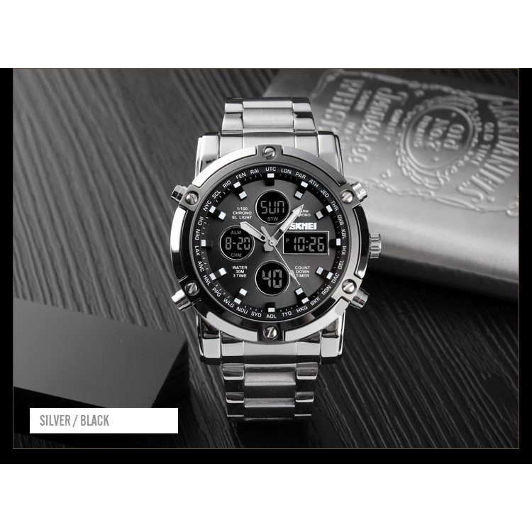SKMEI Official 1389 Sports Men's Watch Quartz Stopwatch Dual Display Watches Waterproof Wristwatches #8