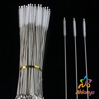 Ahlanya แปรงล้างหลอดดูด จุกนม ขนไนล่อน ไม่ทำให้เป็นรอย Stainless steel soft straw straw brush