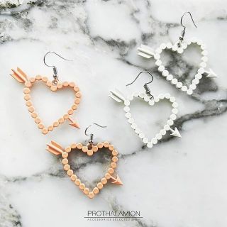 Korea Minimal Cute Heart Earrings : ต่างหู ตุ้มหู รูป หัวใจ มินิมอล