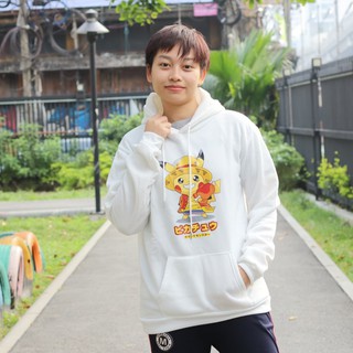 [BAHANMEI]เสื้อฮู้ดแขนยาวผ้าสำลี สกรีนลายปิกาจูคอสตูมวันพีช ผ้าไม่หนามาก ใส่กันแดดได้ กันลมดี ลายนี้ของมีจำกัด!!!