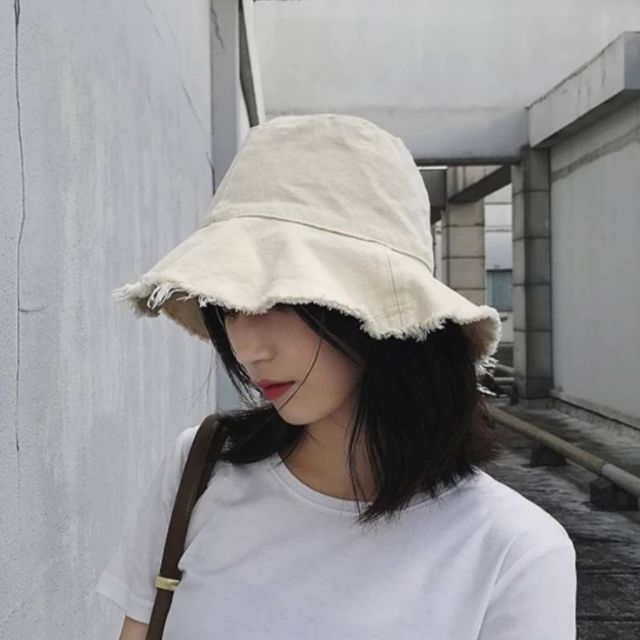 พร้อมส่ง 7 สี หมวกบักเก็ตปลายรุ่ยเกาหลี หมวก