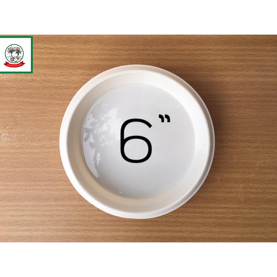 ถาดรองกระถางต้นไม้สีขาว/จานรองกระถางต้นไม้สีขาว/White Plant pot tray 6 inch