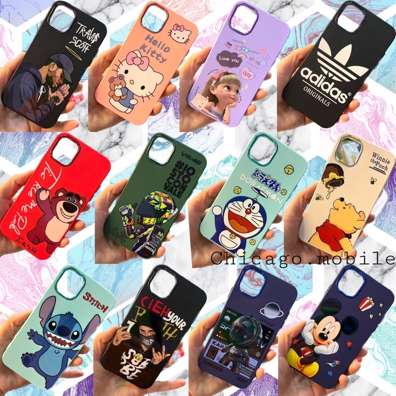 🦋💙 เคส Tacno POP5LTE / Huawei Y7pro(2018) Y7pro(2019) Y9(2019)เคสกำมะหยี่ด้านใน ขอบโครเมี่ยม ลายการ์