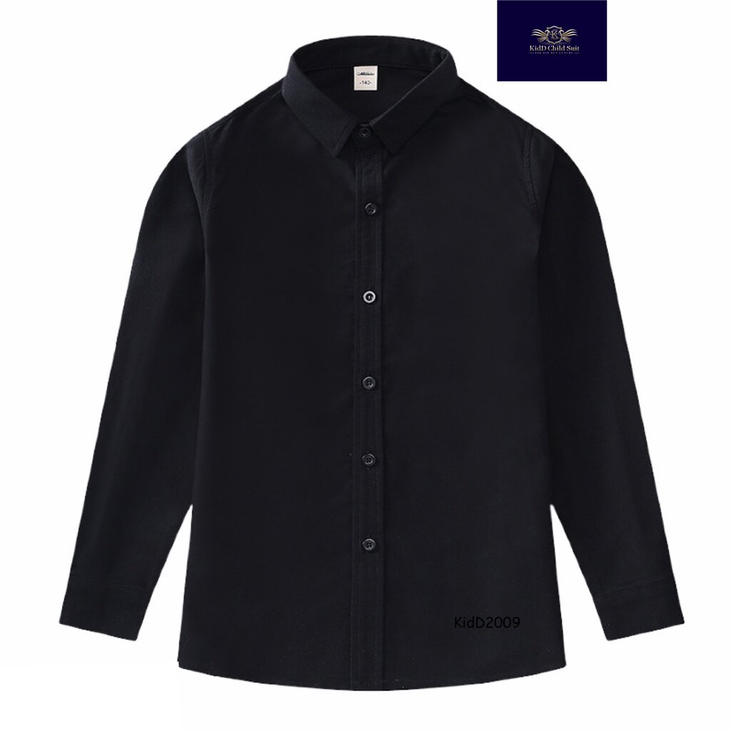 Black Boy Shirt เสื้อเชิ้ตเด็กโต เชิ้ตเด็กเล็ก แขนยาวสีดำ รุ่นมีกระเป๋าที่หน้าอกเสื้อ เข้ารูปใส่กับสูท ใส่แยก เชิ้ตใส...