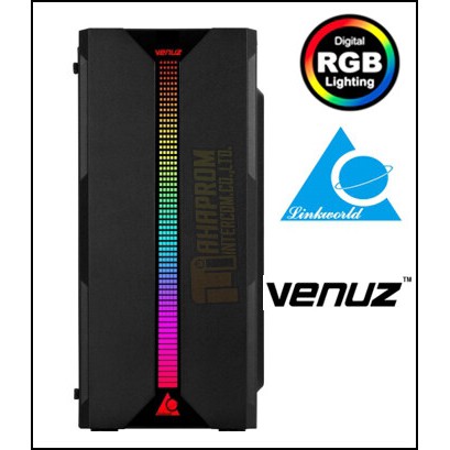 Computer Case VENUZ ATX Computer Case VC1919 พร้อมไฟ RGB I2dV