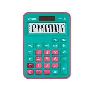 Casio Calculator เครื่องคิดเลข  คาสิโอ รุ่น  MX-12B-GNRD แบบตั้งโต๊ะสีสัน ขนาดกะทัดรัด 12 หลัก สีเขียวแดง