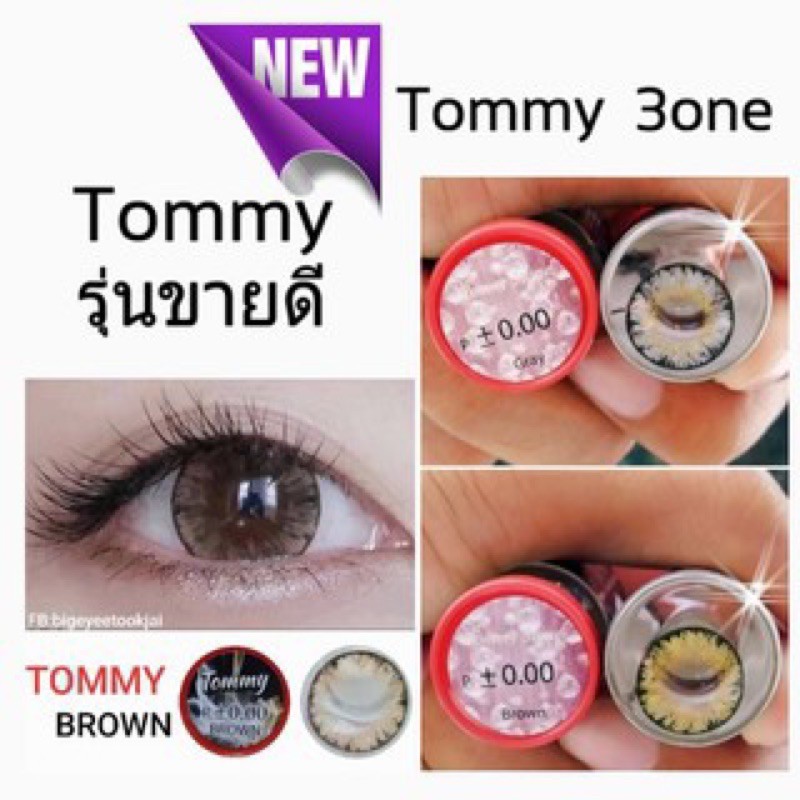 คอนแทคเลนส์ Tommy 3 tone Gray / Brown - Pitchy Lens ลายเกล็ดหิมะ เกล็ดน้ำแข็งขนาดตาโตในกระแสสวย