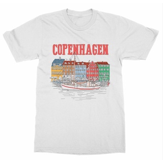 เสื้อยืดพิมพ์ลายแฟชั่น เสื้อยืด พิมพ์ลายหนังสือเดินทาง Copenhagen Denmark Nyhavn สําหรับท่องเที่ยว