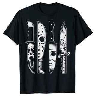 เสื้อยืด พิมพ์ลาย Knives Horror Machete Movie Friday Halloween Goth Evil ขนาดใหญ่ สําหรับผู้ชาย