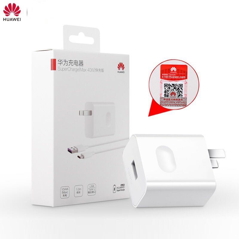 ชุดสายชาร์จ HUAWEI 40W แท้100% สายยาว 1เมตร SuperCharge 4.5V/5A  สายชาร์จ type c รับประกัน1ปี สำหรับ