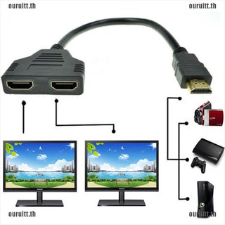 อะแดปเตอร์แปลง SP 1080P HDMI Port Male to 2 Female 1 In 2 Out