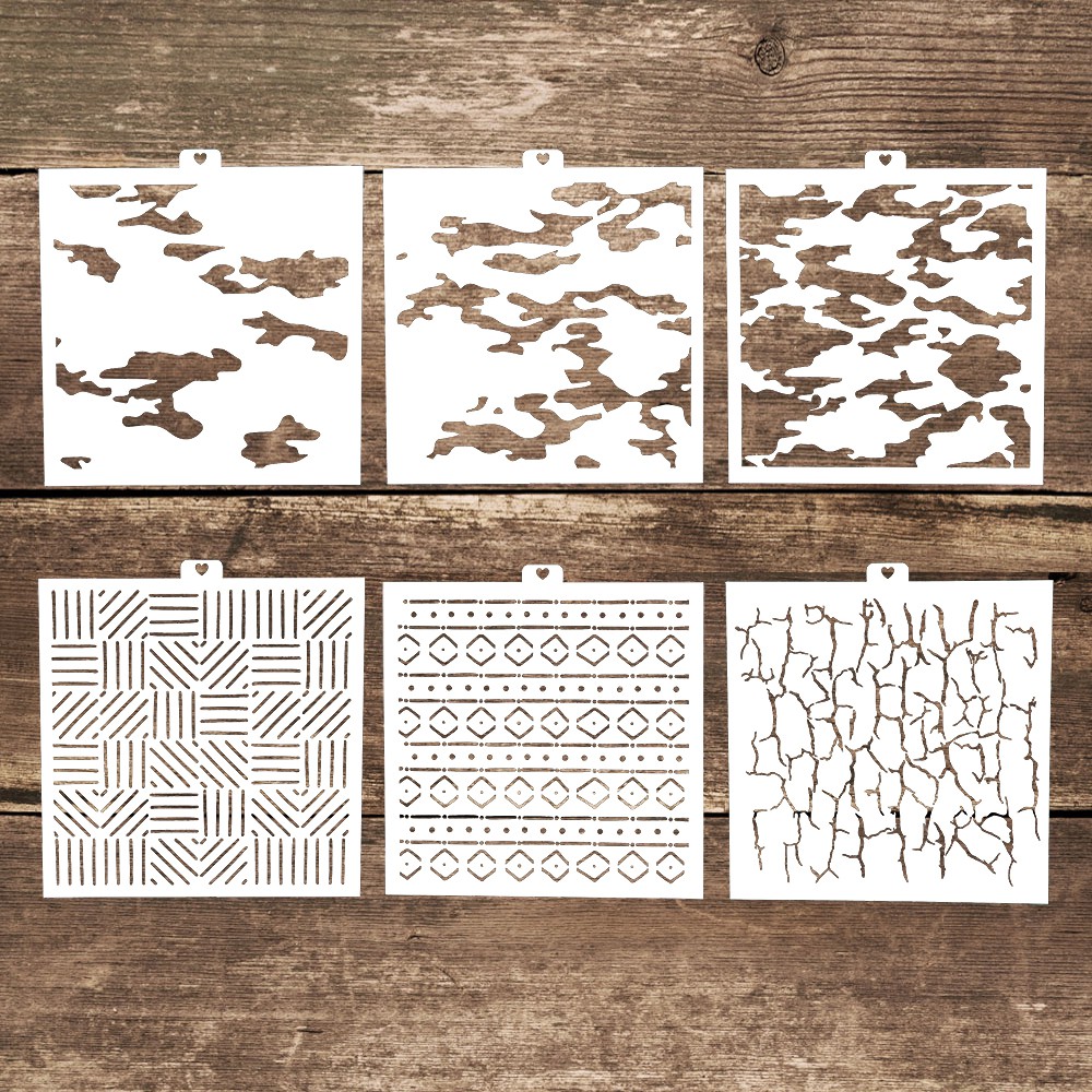 ลายฉลุ 13 x 13 ซม. 9 ชิ้นสำหรับตกแต่งสมุดอัลบั้มการ์ดอัลบั้ม