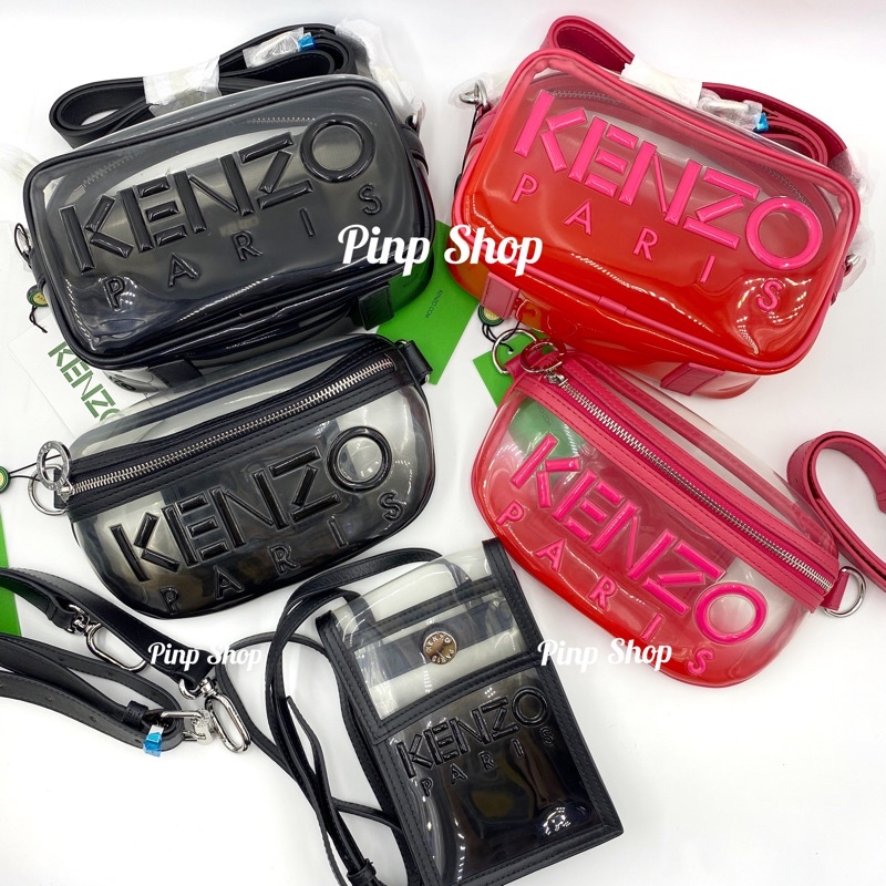 Kenzo tranparents kombo Belt bag / Bumbag camera crossbody กระเป๋า เคนโซ คาด อก คาดเอว ของแท้ ส่งฟรี EMS ทั้งร้าน