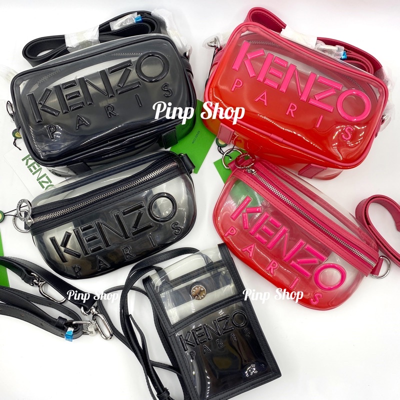 Kenzo tranparents kombo Belt bag / Bumbag camera crossbody กระเป๋า เคนโซ คาด อก คาดเอว ของแท้ ส่งฟรี