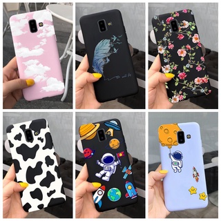 เคสโทรศัพท์มือถือ ซิลิโคนนิ่ม TPU ลายวัวนักบินอวกาศน่ารัก สําหรับ Samsung Galaxy J6 Plus (J6+) J6 2018 SM-J610F SM-J600F