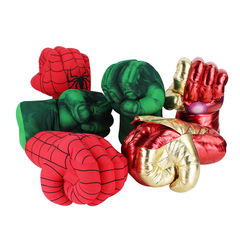 ภาพยนตร์กําปั้นถุงมือของเล่นตุ๊กตา Hulk Superhero Iron Man The Avengers นวมชกมวยเด็กของขวัญวันเกิด