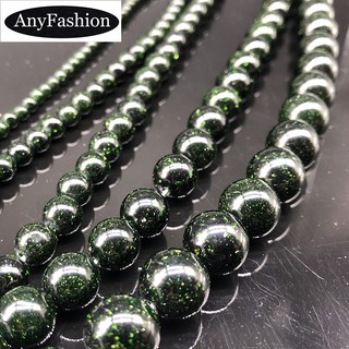 Green Sand Stone Beads 4-12mm Round Natural Loose Stone Diy for Bracelet Jewelry