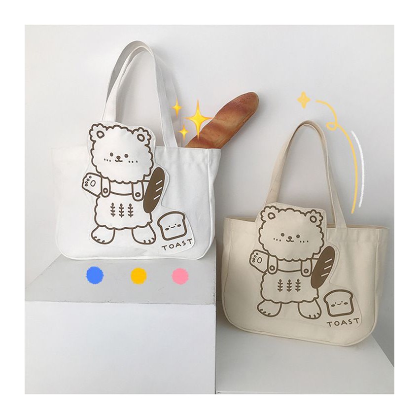พร้อมส่ง!! Teddy Bear Toast bag ส่งฟรี กระเป๋าไดคัทหมีเทดดี้ สีคุมโทน