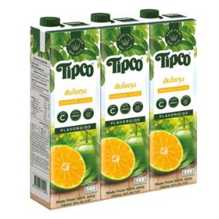 ทิปโก้ น้ำส้มโชกุน100% ขนาด 1000ml ยกแพ็ค 3กล่อง 1ลิตร 1L TIPCO SHOGUN ORANGE JUICE SHOGOON