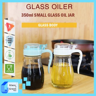 ขวดใส่น้ำมัน เทง่าย ใช้สะดวก เหยือกเก็บน้ำมัน 350 ml Glass Cruet Oil โหลใส่ซอสปรุงรส โถแก้วใส่น้ำส้มสายชู ที่ใส่น้ำมัน