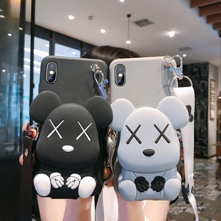 เคสโทรศัพท์มือถือ แบบนิ่ม ลายการ์ตูนหมี Violent Bear Kaws มีกระเป๋าใส่เหรียญ สําหรับ REDMI 9T 8 7 9A 9C 8A 7A 6A 10