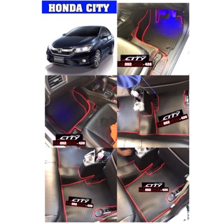 พรมปูพื้นรถยนต์ HONDA CITY 2014-2019 ภายในห้องโดยสาร แถมฟรีแผ่นกันสึกพลาสติกอย่างดีมูลค่า250-.บาท