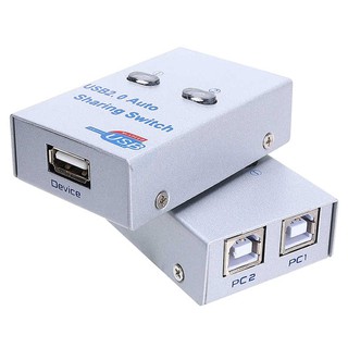 2 Ports USB 2.0 Manual Share Sharing Switch Splitter Box Hub For PC Printer (ออโต้)