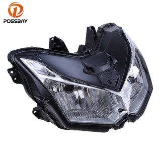 POSSBAY Motorcycle Headlight Head Lamp Housing Side Mount Headlamp Shells for Kawasaki Z1000 2010 2011 2012 2013 Clean L