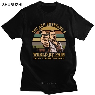 เสื้อยืดผ้าฝ้ายพิมพ์ลายขายดี เสื้อยืดลําลอง แขนสั้น พิมพ์ลาย The Big Lebowski Sobchak You Are Entering A World of Pain ส