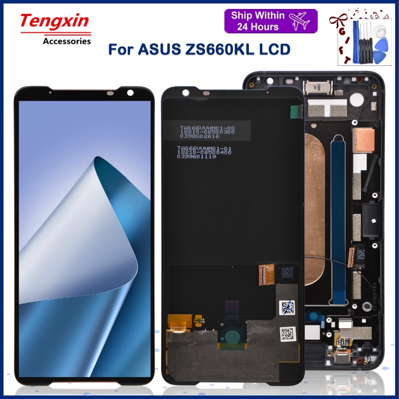 ใหม่ ของแท้ หน้าจอแสดงผล LCD AMOLED และแผงดิจิไทเซอร์ แบบสัมผัส สําหรับ ASUS ROG Phone 2 Phone2 ZS660KL