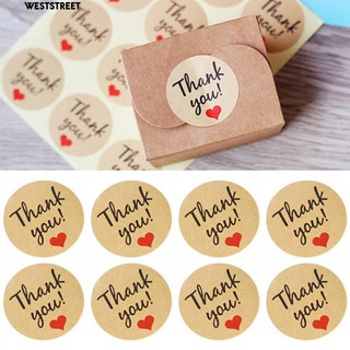 120x Thank You Craft กระดาษสติกเกอร์สติ๊กเกอร์งานแต่งงานโปรดปราน Letter Gift Labels