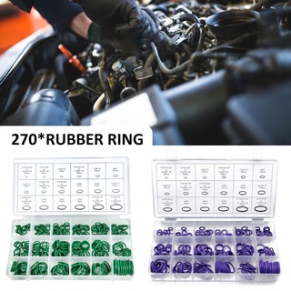 ใหม่ชุดอุปกรณ์ซ่อมแซมแอร์คอมเพรสเซอร์ปะเก็นซีลยาง O-Ring 18 ขนาด 270 ชิ้น